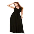 CHOiES record your inspired fashion Women's Infinity Gown Dress Multi-Way Strap Wrap Convertible Maxi Dress, Black, X-Large