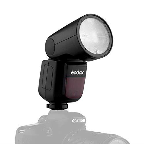 Godox V1-C TTL Camera Flash Speedlite with Panasonic 18650 Lithium Battery Support for 480 Full Power Pops Compatible with Canon DSLRs (Black)