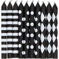 Amscan Assorted Birthday Candle, Black and White, 10 Pieces