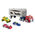 TRANSFORMERS - Rescue Bots - Academy Road Rescue Team Trailer 4-Pack - Optimus Prime, Chase, Heatwave, Bumblebee - Playskool Heroes - Converting Collectible Action Figures and kids toys - Ages 3+