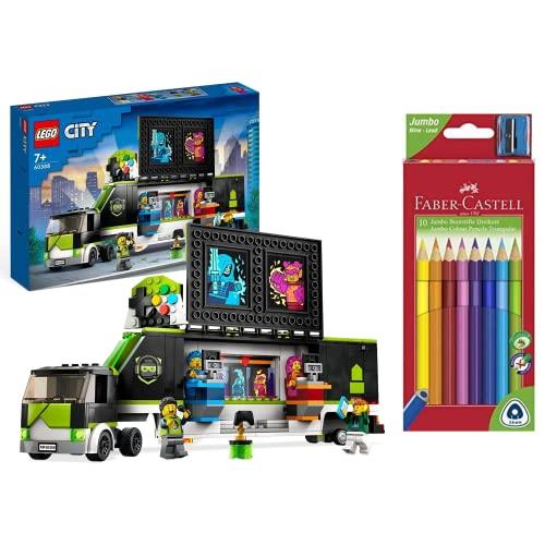 LEGO City Gaming Tournament Truck 60388 Building Toy Set and Faber-Castell Junior Triangular Colour Pencils