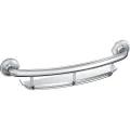 Moen LR2356DCH Home Care 16-Inch Screw-in Curved Bath Safety Grab Bar with Built-in Shelf, Chrome
