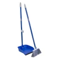 Quickie Stand & Store, Upright Broom and Dustpan Set, 35 Inch Height, for Use in Home, Kitchen, Office, Lobby, and Outdoors,Blue