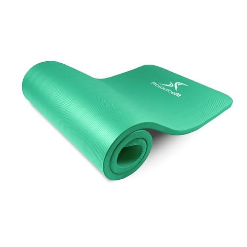 ProsourceFit Extra Thick Yoga and Pilates Mat ½” (13mm) or 1" (25mm), 71-inch Long High Density Exercise Mat with Comfort Foam and Carrying Strap, Green