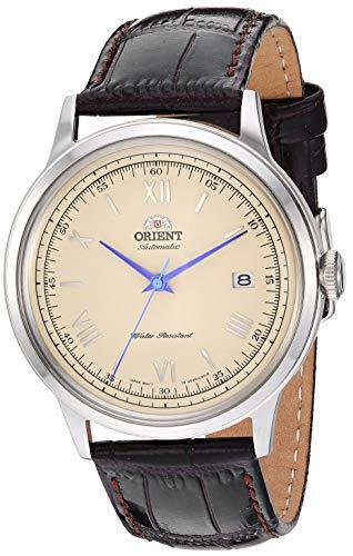 Orient 'Bambino Version 2' Stainless Steel Japanese Automatic/Hand-Winding Dress Watch, Cream, Stainless Steel