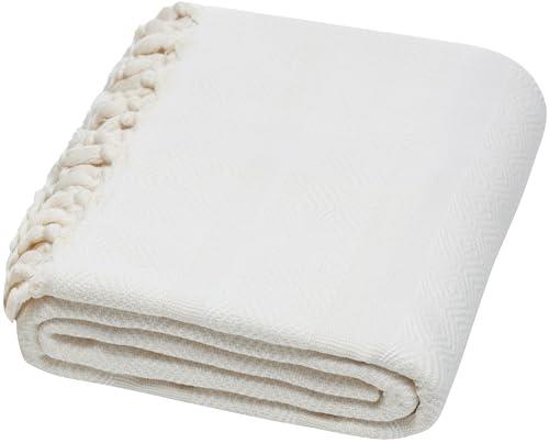 DEMMEX Oeko-TEX Certified 100% Organic Cotton & Organic Dye Prewashed XL Diamond Weave Turkish Towel Peshtemal Blanket for Bath,Beach,Pool,SPA,Gym,71x39 Inches (White)