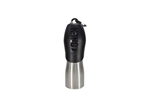KONG H2O Stainless Steel Dog Water Bottle & Pet Travel Bowl, 25 oz - Black