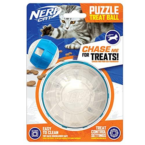 Nerf Slow Feeder Treat Ball Cat Toy, 9 cm Diameter, Multicolor