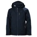 Helly-Hansen Junior Crew Midlayer Waterproof Quick Dry Lined Sail and Rain Jacket, Navy, Size 14