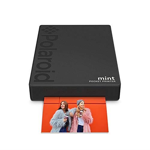 Zink Polaroid Mint Pocket Printer W/Zink Zero Ink Technology & Built-in Bluetooth for Android & iOS Devices - Black
