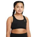 NIKE Girl's G Nk Swoosh Sports Bra, Black/(White) (C/O), 13 Years UK