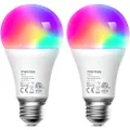 meross Smart Wi-Fi LED Bulb, E27 Light Bulb, Multiple Colors, RGBCW, 810 Lumens, 60W Equivalent, Compatible with Alexa, Google Assistant, No Hub Required (2 Pieces)