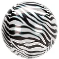 Anagram Orbz XL Zebra Print G20 Foil Balloon, Multicolour