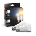 Philips Hue White Ambiance Smart Bulb Twin Pack LED [B22 Bayonet Cap] - 1100 Lumens (75W Equivalent). Compatible with Alexa, Google Assistant and Apple Homekit