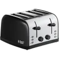 Russell Hobbs Colours Plus 4 Slice Toaster, RHT2836BLK, Dual Controls, High Lift, Frozen, Reheat & Cancel Functions, 7 Browning Settings, 2 Crumb Trays, Black