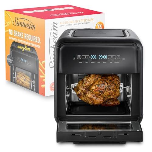 Sunbeam All-In-One 10L Air Fryer Oven | Air Fry, Rotisserie, Grill, Bake, Dehydrate | 9 Accessories, Digital Controls, 2000W Efficient Energy Usage, Easy Clean Removable Door, Black AFP5300BK