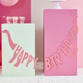 Ginger Ray Pink Dinosaur Shaped Happy Birthday Bunting Decoration Garland, 137 cm Length