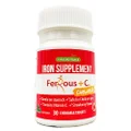 Vitaceuticals Ferrous + C Chewable Iron Supplement 30 Tablets, Vegan & Gluten Free, Safe for Children 4yrs+