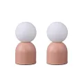 Lexi Lighting Elle Set of 2 Pink Touch Table Lamps with Opal Glass Shade and 3.3W G9 LED Bulb Included, Compact Accent Mini Lamps for Any Desk/Table Top