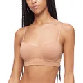 Calvin Klein Women's Perfectly Fit Flex Lightly Lined Wirefree Bralette, Sandalwood, X-Large