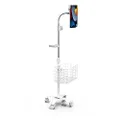 Rolling Gooseneck Floor Stand | CTA Rolling Gooseneck Stand W/Metal Basket, Cradle, and Handle | for Apple iPad 7/8/9 Gen. 10.2" Inch | iPad Pro 11" Inch & 12" Inch | Samsung A7 & A8 | (PAD-CGSWAO)