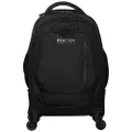 Kenneth Cole REACTION 1680d Polyester & Coated Polyester Double Gusset 4-Wheel 17.0” Computer Backpack, Black, One Size, Rolling Backpack 17" Laptop & Tablet 4-wheel Spinner Bookbag Carry-on Bag for Work, School, & Travel