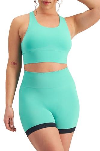 Bonds Women's Move Seamless Crop, Teal Glow (1 Pack), Small