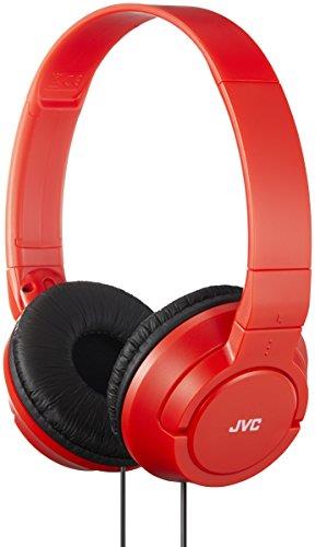 JVC HAS180RN Powerful Bass On-Ear Headphones - Red