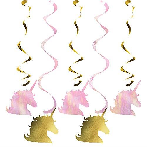 Creative Converting Unicorn Sparkle Dizzy Danglers Hanging Swirls 5-Pieces