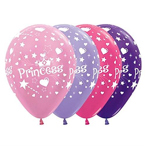 Sempertex Princess Theme Latex Balloons 25 Pieces, 30 cm Size, Satin Pearl & Metallic Assorted