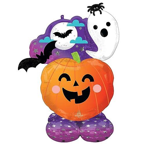 Amscan Anagram 4484111 - Halloween Spooky Ghost & Pumpkin AirLoonz Air-filled Foil Balloon - 53"