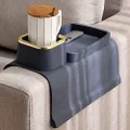 Elimiko Couch Cup Holder Tray, Silicone Anti-Spill and Anti-Slip Couch Drink Holder, Strong and Weighted Phone/Remote/Snacks Sofa Cup Holder, Gifts for Mom, Dad, Husband, Grandma, Grandpa (Navy Blue)