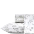 Tommy Bahama - Queen Sheets, Cotton Percale Bedding Set, Crisp & Cool, Stylish Home Decor (Vintage Map Grey, Queen),Grey/White