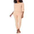 Amazon Essentials Women's Waffle Snug Fit Pajama Set, Taupe, Medium