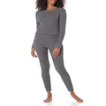 Amazon Essentials Women's Waffle Snug Fit Pajama Set, Charcoal, X-Large