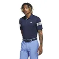 adidas Performance 3-Stripes Golf Polo Shirt, Blue, M