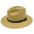 Jacaru Australia 1847 Outback Fedora Hat, Golden Sand, Small