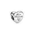Pandora 925 sterling silver jewelry pendantCharms Polished Best Friends Heart Charm Fit Bracelet Jewelry