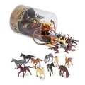 Terra by Battat – Wild Horses Tube – 60Pc Horse Set – 10 Realistic Horse Miniatures – Stand-Up Horse Figurines – 3 Years + – Horses