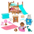Li’l Woodzeez – Lil Woodzeez – Bunk Bed Bedroom Set – Animal Figurines – Dollhouse Furniture – Kids 3 Years + – Bunk Bed Bedroom Set - Deluxe