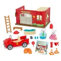 Li’l Woodzeez – Toy Fire Station – Animal Figurine Playset – Truck & Accessories – Storybook Included – 3 Years + – Honeysuckle Hollow Safety Department - Deluxe