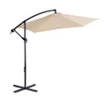 Milano Umbrella Outdoor 3M X 2.5M Powder Coated Steel Frame Weather UV Resistant 160GSM Polyester Fabric Cover Crank Operation (3 x 2.5m, Beige)