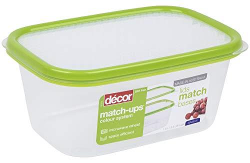Décor Match-Ups 1.5L Food Storage Container | Lid & Base Colour-Matching | Ideal for Meal Prep | Dishwasher, Freezer & Microwave Safe | Green