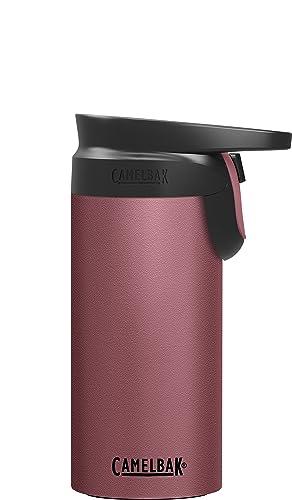 CamelBak Forge Flow Coffee & Travel Mug, Insulated Stainless Steel - Non-Slip Silicon Base - Easy One-Handed Operation - 12oz, Terracotta Rose