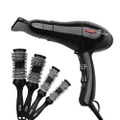 Wahl SupaDryer Hair Dryer, Black with BONUS Four Ceramic Thermal Brushes Limited Edition