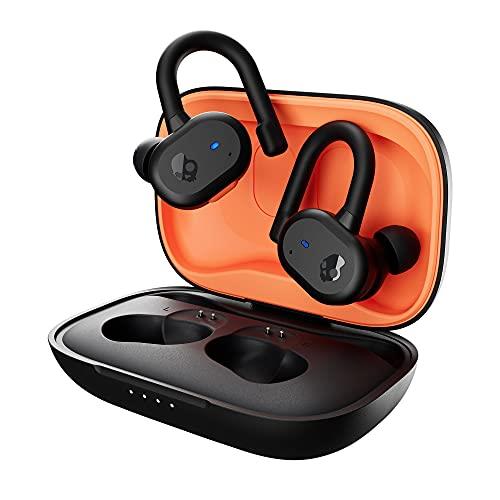 Skullcandy Push Active True Wireless Bluetooth Earbuds for iPhone and Android with Charging Box and Microphone, Ideal for Gym, Sports and Gaming, IP55 Waterproof - Orange/Black