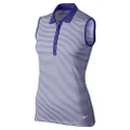 Nike Women's Dri-FIT Victory Stripe Sleeveless Golf Polo(Deep Night, XS)