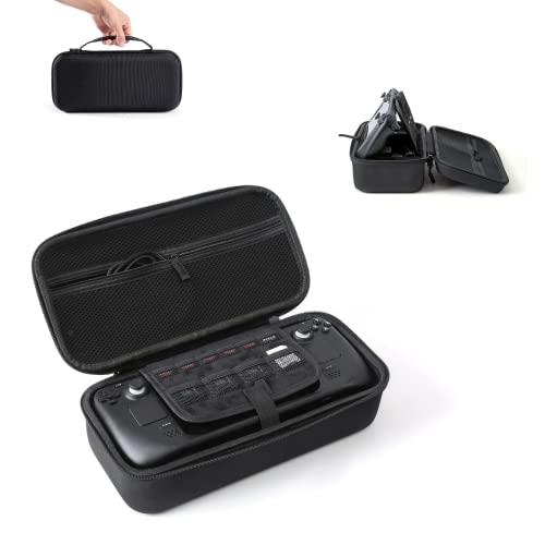 Carrying Case for Steam Deck, Portable Hard Shell Travel Case with Stand Function for Steam Deck Console & Accessoires - Fit Charger/10 TF Cards/Keyboard/Docking Station etc[2022 New]