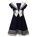 Bonnie Jean Young Girls Navy Sailor Dress Nautical, Navy, 10