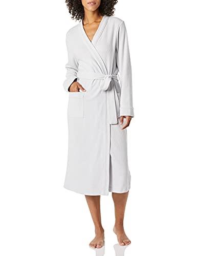 Amazon Essentials Women's Lightweight Waffle Full-Length Robe (Available in Plus Size), Light Grey, XX-Large